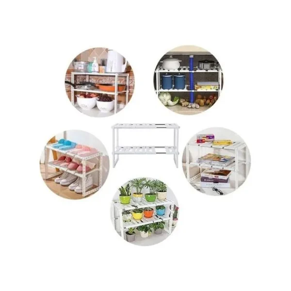 Cadre de rangement ajustable pour cuisine et organisation d'espace piscine