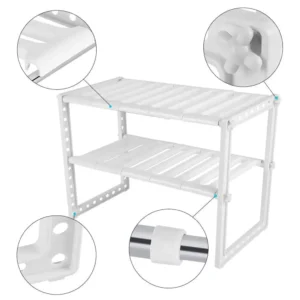 Cadre de rangement ajustable pour cuisine et organisation d'espace piscine