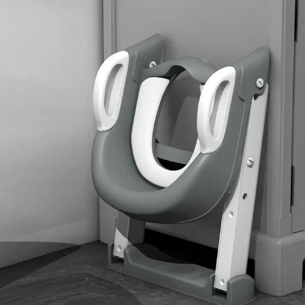 Siège de toilette pour enfants ajustable et pliable avec échelle escabeau